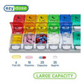 Ezy Dose 7-Day AM/PM Pill Organizer, Large Push Button – Weekly Medication Planner